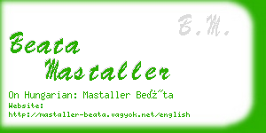beata mastaller business card